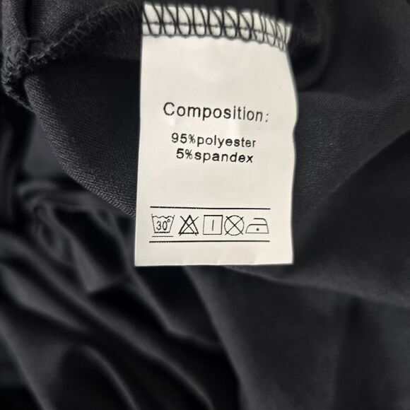 Ekaliy Black Mesh Long Sleeve Belted Dress  2XL Casual Glam Sheer Overlay V-Neck - Picture 7 of 11